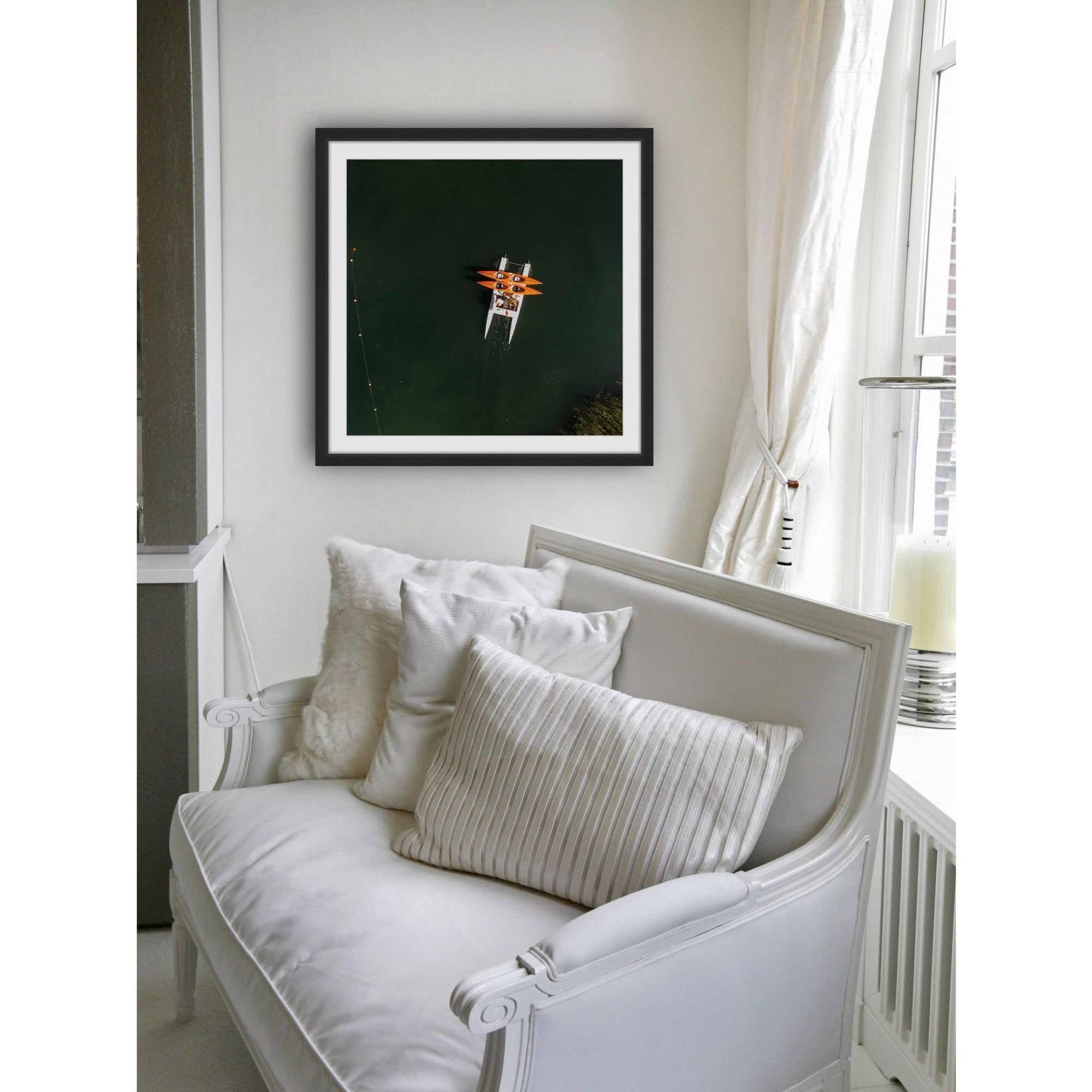 Marmont Hill "Orange Kayaks" By Karolis Janulis Framed Painting Art Print, 12.0" x 1.5"