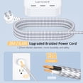 thumbnail image 4 of LENCENT 3 prong Power Strip with 3 Outlet 3 USB Charging Ports (17W/ 3.4A) 2 PC, 6.7ft Braided Extension Cord for indoor,Desktop & Wall Mountable, 4 of 7