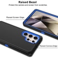 thumbnail image 4 of Ebizware Shockproof Rugged Polycarbonate Cell Phone Case for Samsung Galaxy S24 Ultra, Black & Blue, 4 of 10