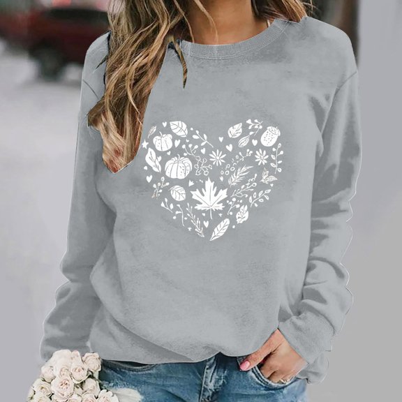 NSLGXD Halloween Sweatshirts for Women Cute Graphic Pullovers Vintage Loose Fit Round Neck Long Sleeve Sweat Tops Halloween Costumes S-2XL