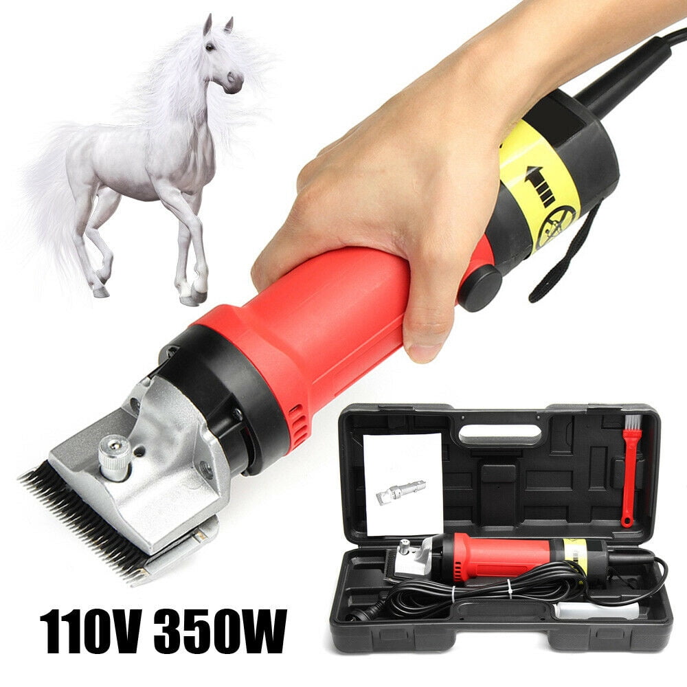 Oukaning Electric Horse Cattle Animal Hair Clipper Trimmer Shearing Tool Pet  Clipper with Brush&Case 350W 