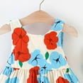thumbnail image 5 of KDFJPTH Boho Flower Print Casual Dresses With Hat 2 Piece Set Back Big Bowknot A-Line Princess Sleeveless Summer Beach Dress Size 3-12 Months, 5 of 6