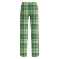 thumbnail image 5 of RKSTN Green Pajama Pants Men Plaid Print Plus Size Elastic Drawstring Waist Color Block Relaxed Wide Leg Long Pants with Pockets Unisex, 5 of 6