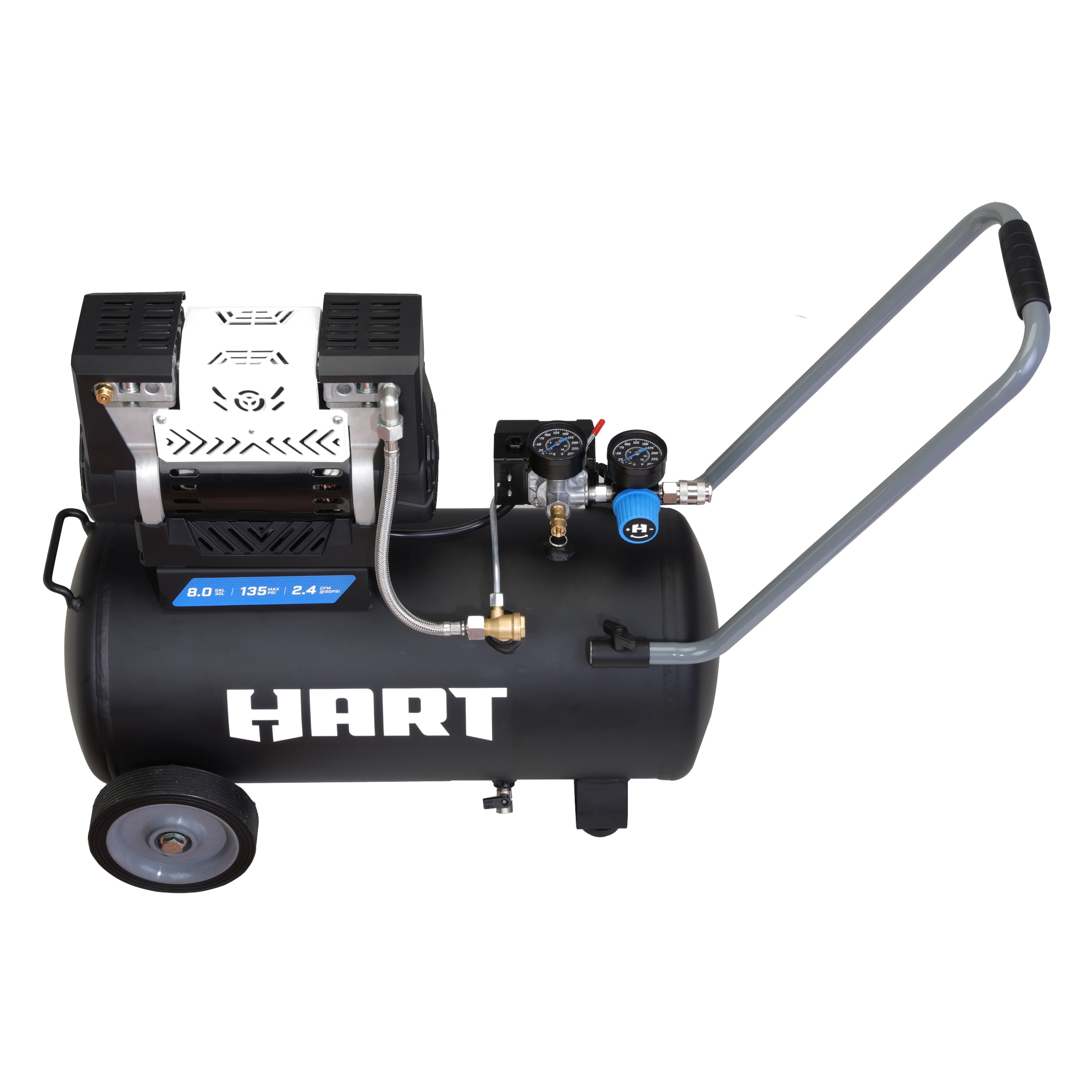 HART Black 135 PSI Oil-Free Electric Air Compressor 8 gal