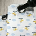 thumbnail image 4 of Ambesonne Cartoon Grommet Curtain, Aircraft in Clouds, 50" x 63", Yellow Blue, 4 of 6
