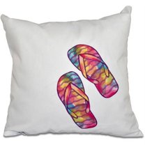 Simply Daisy 16" x 16" Rainbow Flip Flops Geometric Print Pillow