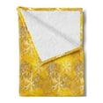 thumbnail image 2 of Yellow and White Soft Flannel Fleece Blanket, Snowflakes Design with Swirls and Curves on Yellow Toned Backdrop, Cozy Plush for Indoor and Outdoor Use, 50" x 70", Marigold Yellow Tan, by Ambesonne, 2 of 5