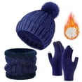 thumbnail image 2 of Winter Beanie Hat Scarf Gloves for Women Knit Hat Touchscreen Gloves Knited Neck Scarf Valentine's Day Gifts for Women Winter Warmer Set, 2 of 6