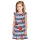 thumbnail image 1 of Fotbe Starfish Navy Blue Stripe Vestido de Dormir para Niñas de 3 a 10 Años, Mangas Cortas, Estilo Princesa, Pijama Camisón con Mangas Voladas-Small, 1 of 6
