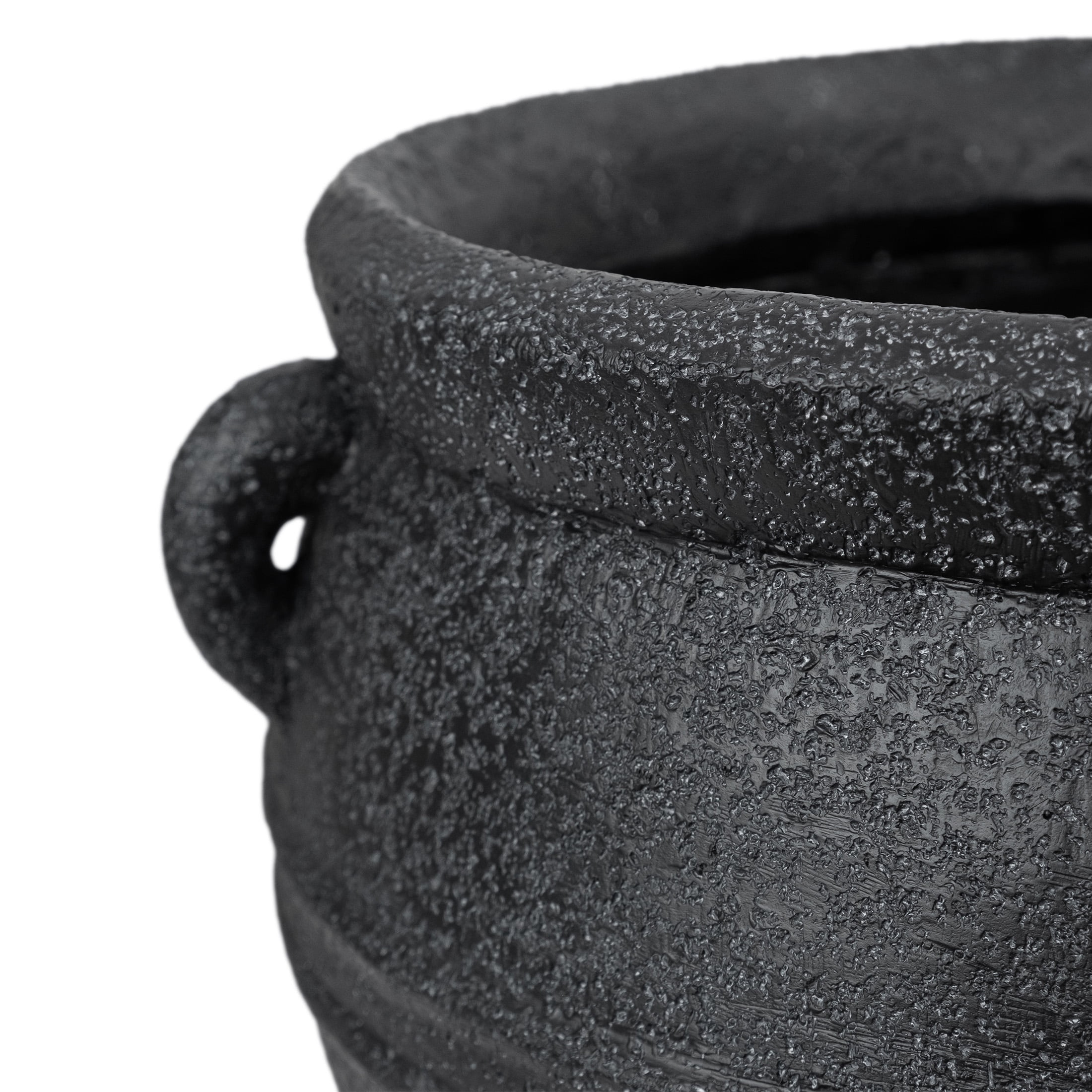 My Texas House Halloween Cauldron Decorative Planter, Black, 14" x 12"
