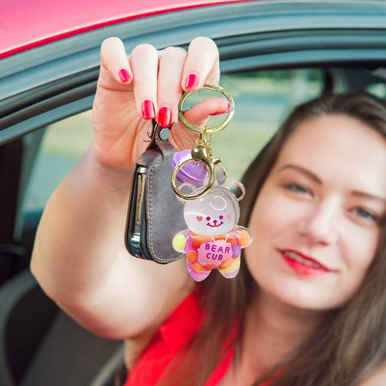 Women Men PU Leather Key Rings Car Keys Holder Charm Bag Pendant Unisex  Keychain