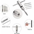thumbnail image 2 of Bar Handle Ratchet Tap Holder, Adjustable Tap Wrench with 5pcs M3-M8 3mm-8mm Metric T-Shaped Plug Machine Screw Thread Tapping, 2 of 5