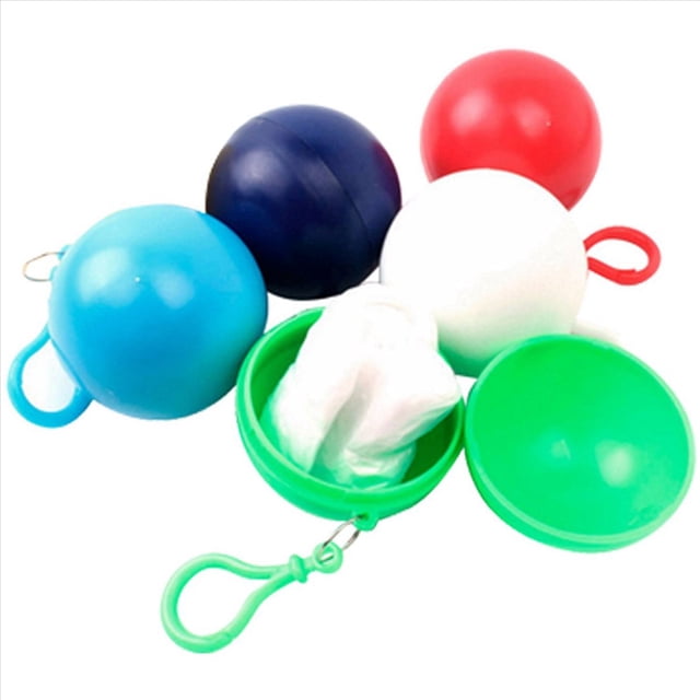 5 Uds.-Bola Impermeable con Gancho, Abrigos de Emergencia Desechables Gruesos para Exteriores, Ponchos de Lluvia Impermeables, Bolas para Adultos