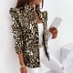 thumbnail image 2 of Traje de negocios para mujer Impreso Manga larga Cremallera Adelgazante Rebeca Abrigo Chaqueta Top Pompotops qwe19473, 2 of 9