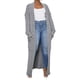 thumbnail image 2 of Cárdigan LIVECLOTH para mujer, maxi invierno, parte delantera abierta, gris, talla M, 2 of 5