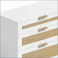 thumbnail image 3 of Dressers for Bedroom | 59” Modern 6-Drawer Rattan Storage Dresser | White | MDF+Metal, 3 of 11