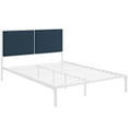 thumbnail image 2 of Modway Della King Fabric Panel Metal Bed in White and Azure, 2 of 6