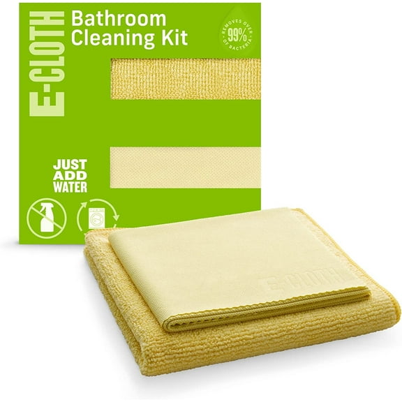 E-Cloth Bathroom Cleaning Kit, Premium Microfiber Cleaning Cloth, Ideal Bathroom, Shower and Bathtub Cleaner, Washable and Reusable, 100 Wash Guarantee