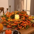 thumbnail image 2 of Lyacmy 20 Inch Fall Wreaths for Front Door, Autumn Wreath Orange Yellow Fall Leaves Grain Door Wreath Outdoor Indoor Thanksgiving Harvest Fall Decor, 2 of 9
