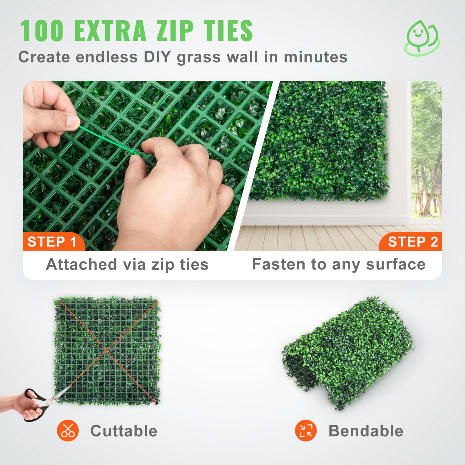 12PCS Artificial Boxwood Panels, Boxwood Hedge Wall Panels,Artificial Grass Backdrop Wall 1.6", Privacy Hedge Screen UV Protected for Outdoor Indoor Garden Fence Backyard, 20"x20"