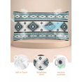 thumbnail image 2 of Turquoise Boho Satin Pillowcase for Hair and Skin with Zipper, Soft Breathable Cooling Silk Pillow Cases, Southwestern Ethnic Aztec Retro Geometric Throw Pillow Covers King Size 20"x40", 2 of 6