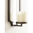 thumbnail image 3 of Kate and Laurel Ciel Glam Mirrored Wall Sconce, 6 x 5 x 16, Bronze, Modern Scalloped Candle Holder with Removable Glass Cylinder and Mirror for Bathroom or Bedroom Wall Decor, 3 of 9