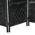 thumbnail image 6 of HomCom 6' Tall Wicker Weave 3 Panel Room Divider Privacy Screen - Black Wood, 6 of 8