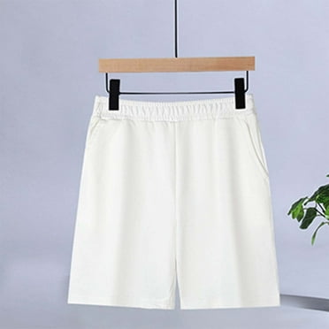 Girls Athletic Shorts Athletic Running White Shorts Elastic Uniform Shirts for Girls 5-6 Years