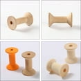 thumbnail image 2 of 50pcs Empty Thread Spools Wooden Weaving Bobbins Unfinished Craft Bobbin, 2 of 8