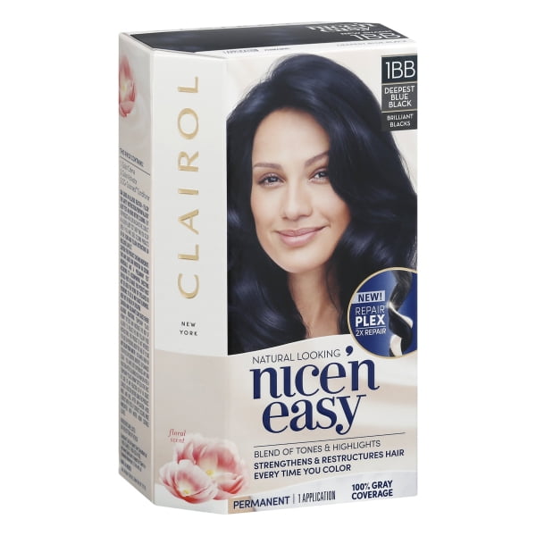 Clairol Nicen Easy Permanent Hair Dye 1BB Deepest Blue Black Hair Color