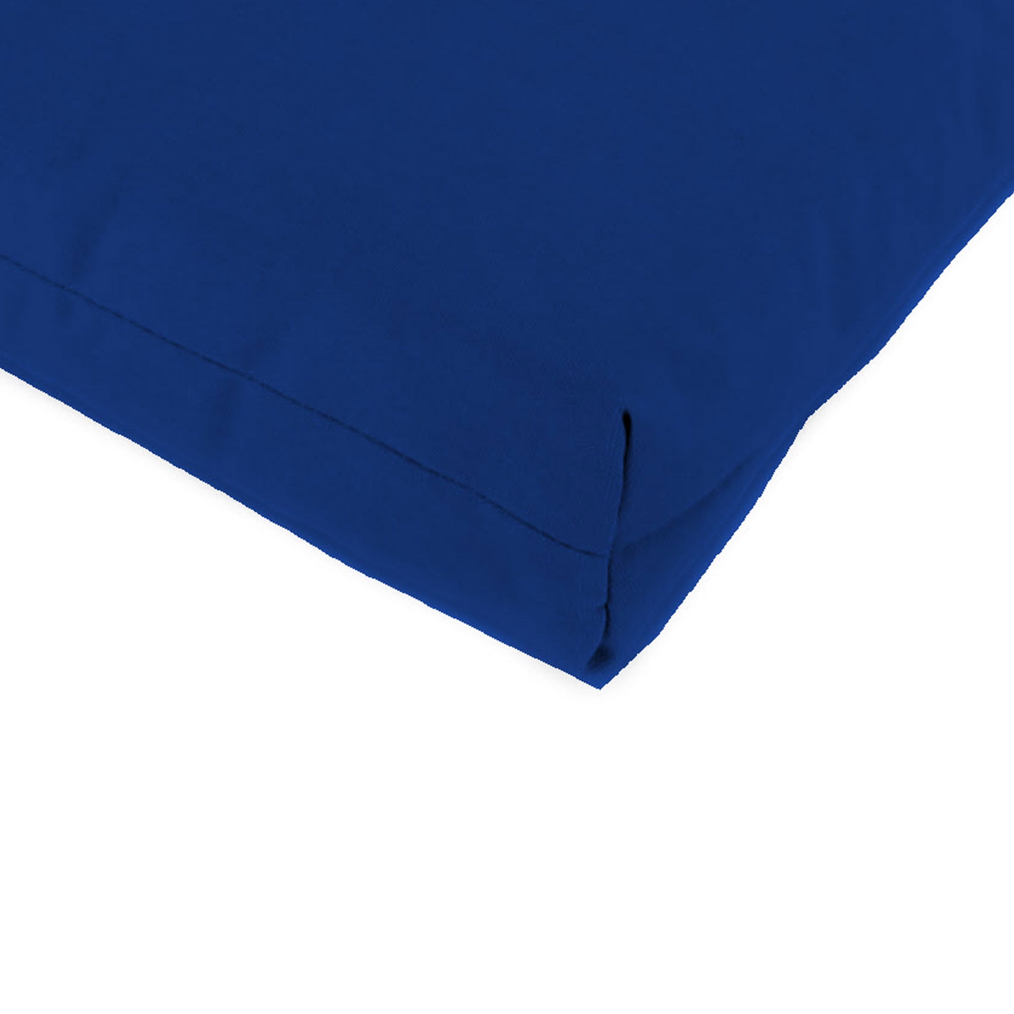 Jordan Manufacturing 45.5" x 23" Canvas Cobalt Blue Solid Rectangular Outdoor Chair Cushion with Ties