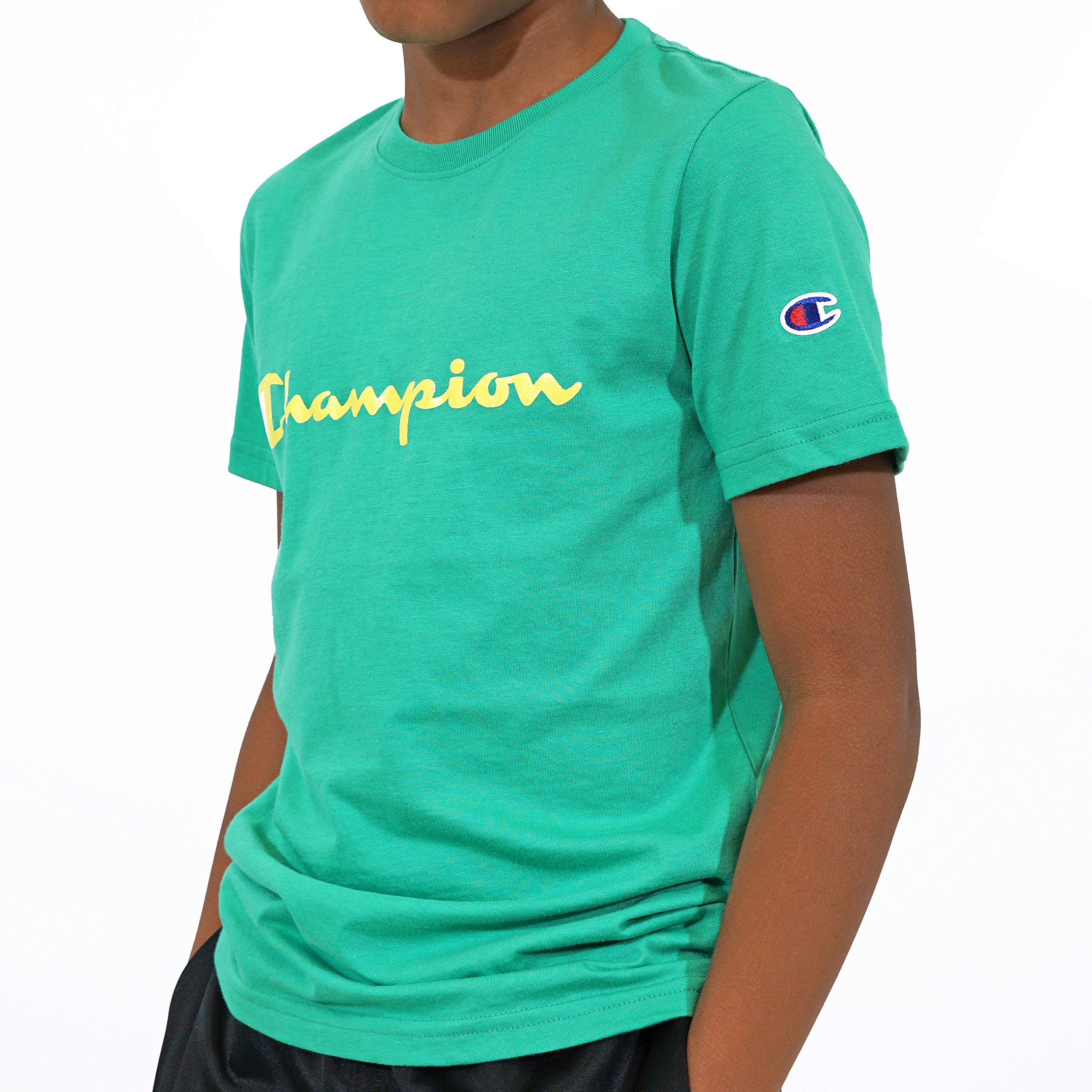 Champion Heritage Short Sleeve Cotton Logo Boys Active Shirts & Tees Size S, Color: Heritage White - image 4 of 7