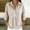 Brown, variant on ClodeEU Women's Striped 3/4 Sleeve V Neck Button Down Shirt,Casual Loose Fit Blouse Top Army Green,Women's Plus L