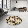 thumbnail image 4 of Ahgly Company Tapis d'Intérieur Lavables en Machine, Ronds, Transitionnels Kakis, Ronds de 3', 4 of 7
