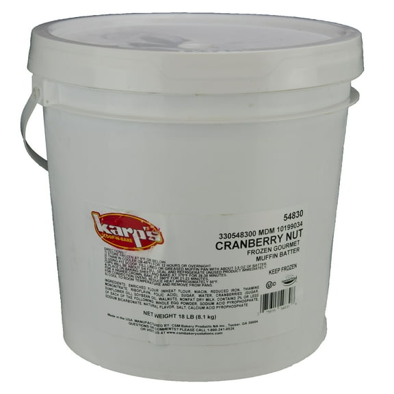 Baker and Baker Karps Scoop N Bake Cranberry Nut Muffin Batter, 18 Pound.