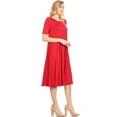 thumbnail image 2 of MOA COLLECTION Women's Solid Casual Comfy Short Sleeve Jersey Knit A-Line Midi Dress, 2 of 5