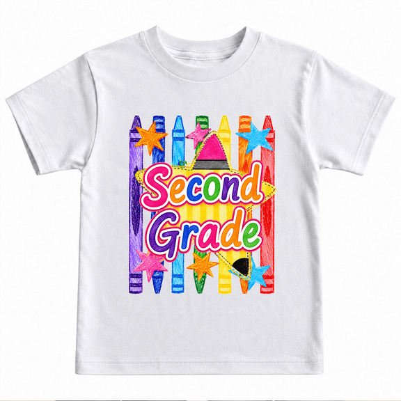 Godmerch Fourth Grade Crayon Shirt for Kids, Back to School Fourth Grade T-Shirt, Colorful Crayons Graphic Tee, 4th Grade Student Gift, First Day of School Outfit