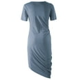 thumbnail image 3 of Doublju Women's Short Sleeve On Side Draped Dress, 3 of 4