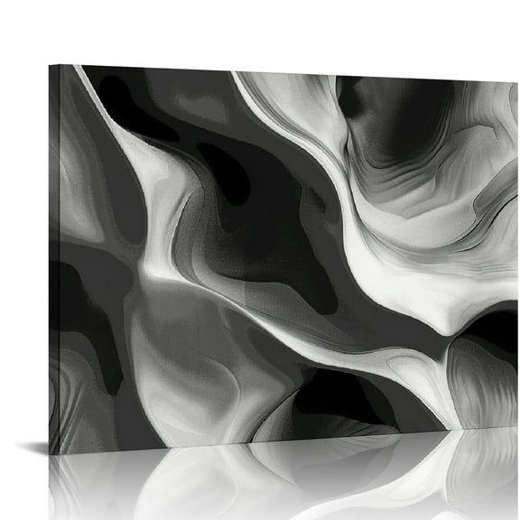 JEUXUS Abstract Grey Black and White Canvas Wall Art Picture Print