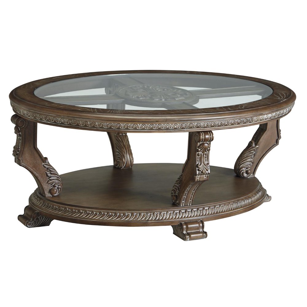 Signature Design by Ashley Charmond Oval Cocktail Table, Brown