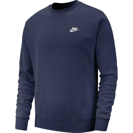 Nike Sportswear Club Fleece Men's Crew Color: Midnight Navy/White Size: S