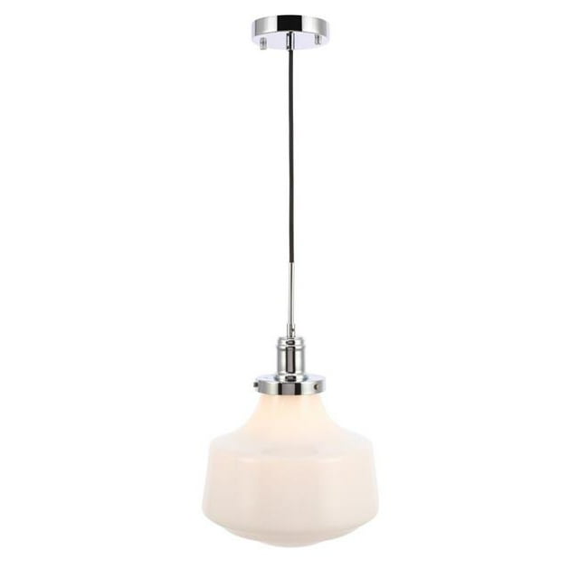 Living District LD6262C Lyle 1 Light Chrome & Frosted White Glass Pendant