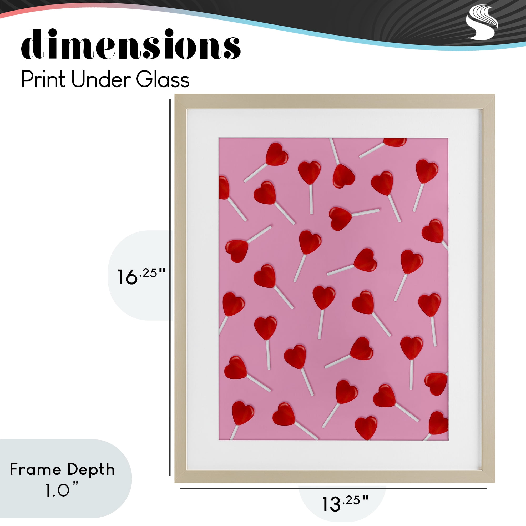 Stupell Industries Heart Lollipop Pattern Birch Framed Print Under Glass, design by LISH Creative
