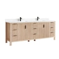 thumbnail image 2 of Shenzhen 84" Double Bath Vanity in Aged Natural Oak with Composite Stone Top, 2 of 12