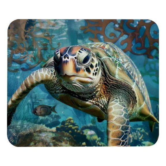 PhooArto Comfortable Mouse Pad Sea Turtle Summer Ocean Desktop Mousepad , 21 x 25 cm Mouse Mat, Non-Slip Rubber Base, Improves Speed and Precision