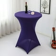 thumbnail image 2 of Ngheia Dark Purple Stretch Round Table Cover 43.3X23.6 Inch - Polyester Banquet Tablecloth for Wedding, Party, Holiday Gathering (2025 Season), 2 of 6