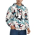 thumbnail image 2 of Wukai Butterfly Print Men Hoodies Fleece Sweatshirts Long Sleeve Sweaters Pullover Fall Outfits Winter Clothes-Large, 2 of 7