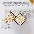 thumbnail image 4 of Yayeee Oven Mitts and Pot Holder Set of 4 Heat Resistant Kitchen Gloves Baking Hot Pad, Orange Leaves, 4 of 5