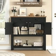 thumbnail image 3 of Homfa Farmhouse Console Table with 2 drawers & 2 door cabinet, Sofa Table Entryway Table with Storage Shelf for living room, Hallway, Black, 3 of 7