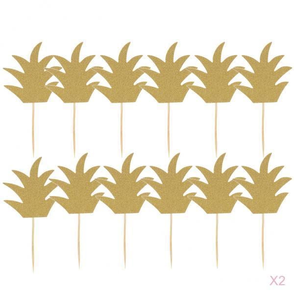 24pcs Glitter Piña Cupcake Pick Cake Topper Fiesta De Cumpleaños ...
